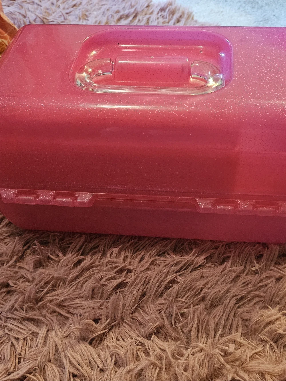 Pink✨️Glitter Cosmetic Case with Colorful Logo